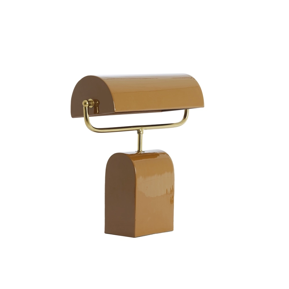 Brown desk lamp Cardona with gold - 1x E27 Light & Living 8717807816278