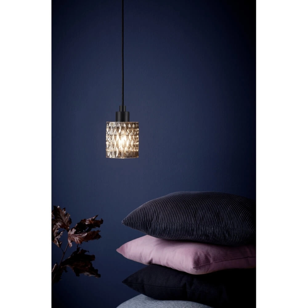 Pendant lamp Hollywood black with smoke glass Nordlux 5701581405585