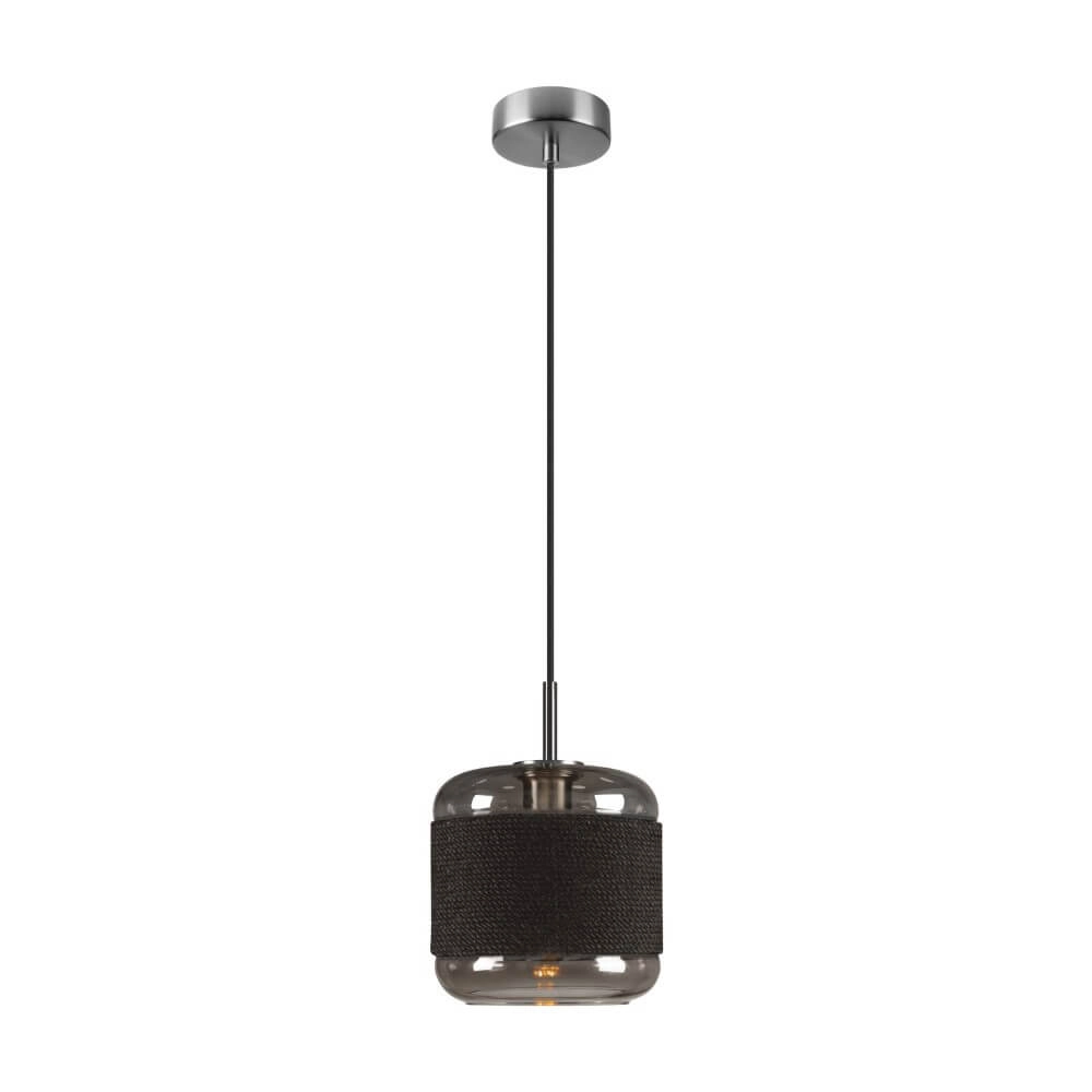 Pendant lamp Pantilo Rope 20 smoke glass - Ø 19.5cm