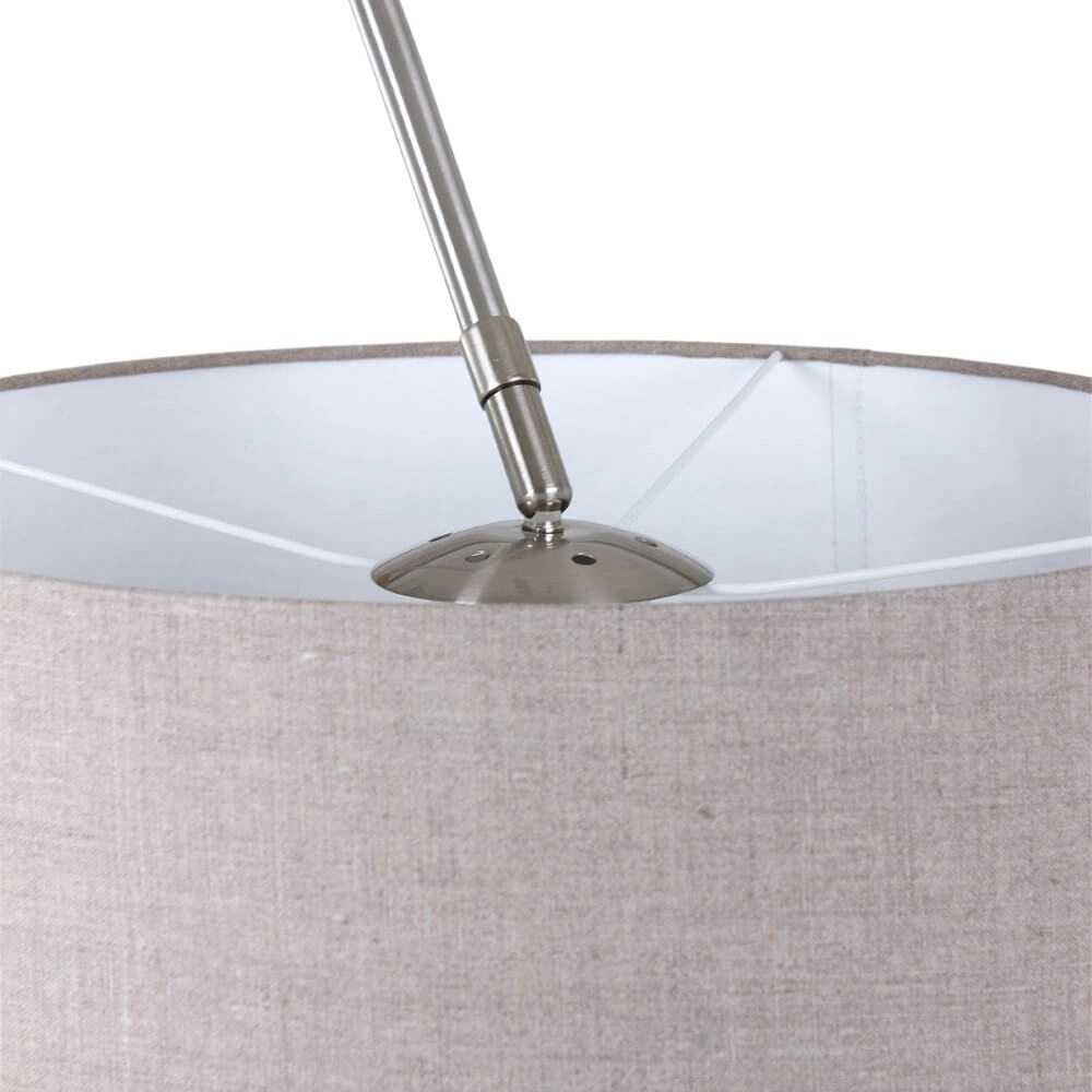 Arc lamp Gramineus gray with taupe lampshade Steinhauer 8712746092868
