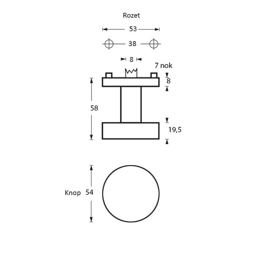Round door knob Castor Stainless steel Intersteel 8714186130568