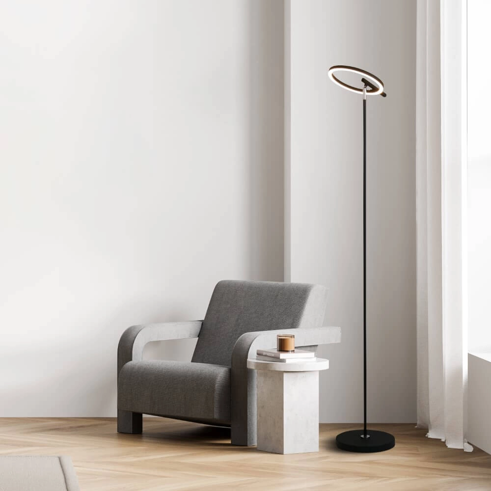 Modern floor lamp Space black Searchlight 5053423274713