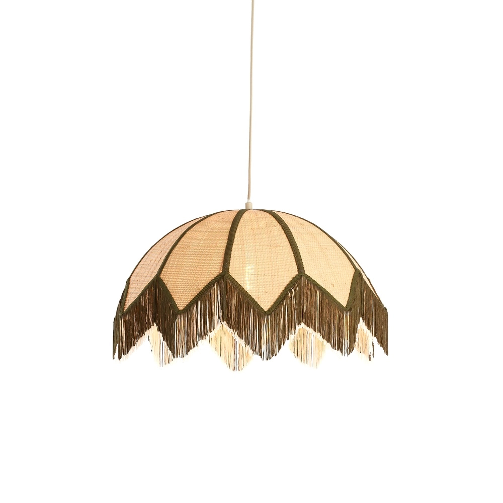 Ø 55cm pendant lamp Sulina raffia with greenery Light & Living 8717807762414