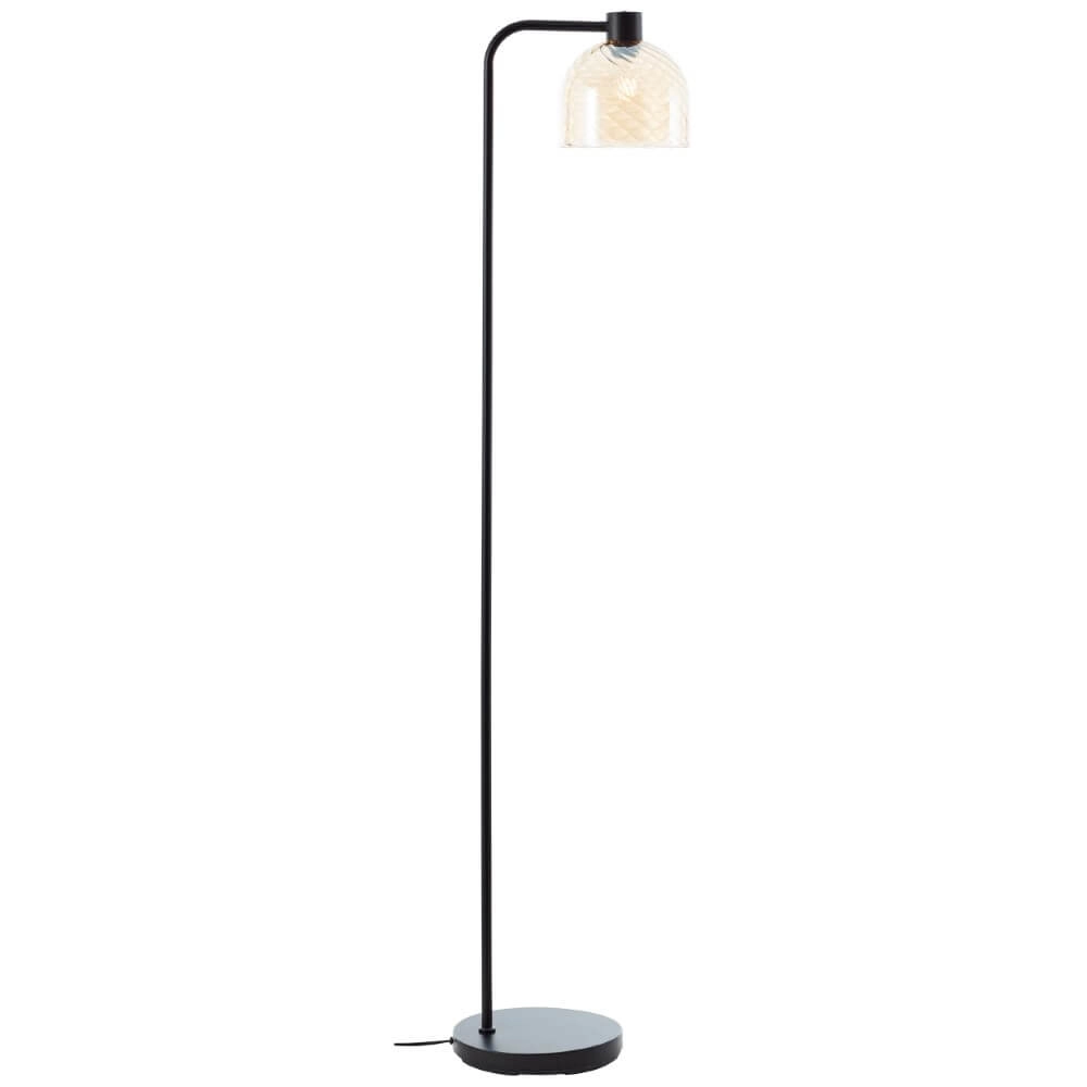 Floor lamp Casto black with amber glass