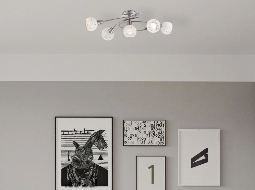 Ceiling lamp Elliott nickel 5-lights Globo 9007371258321