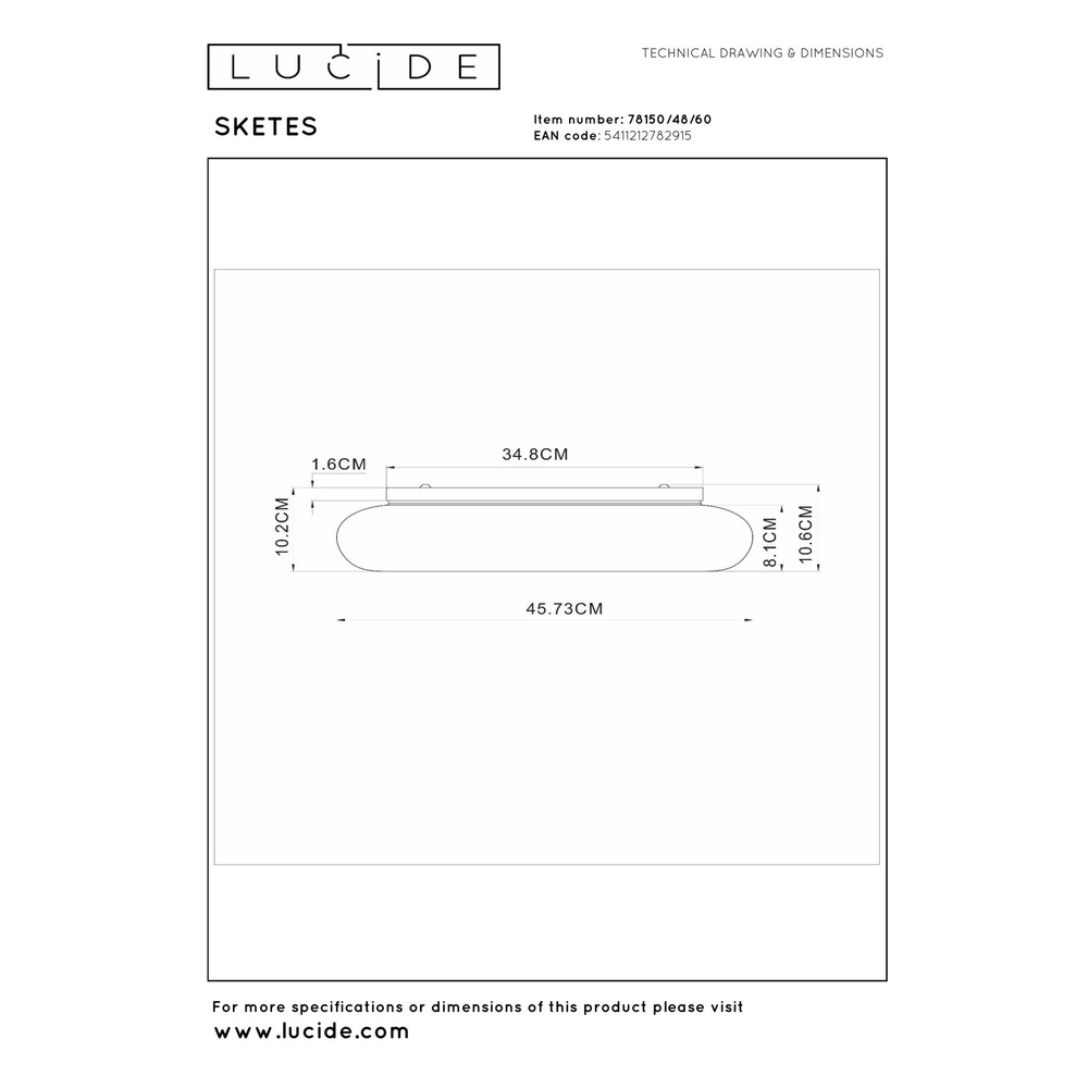 Ceiling light Sketes transparent Ø 45.7cm Lucide 5411212782915
