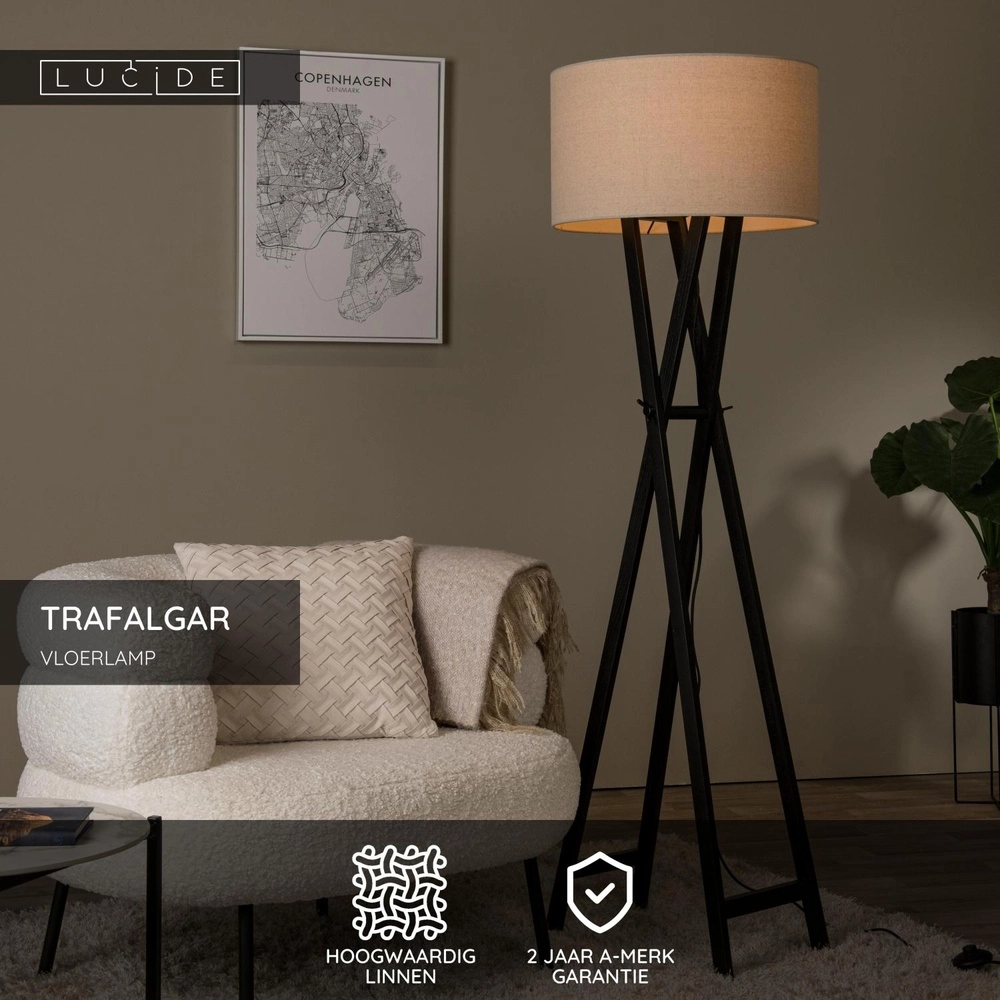 Floor lamp Trafalgar Black Lucide 5411212303424