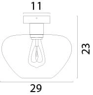 Ceiling lamp Genua black with gold glass Ø 29cm Masterlight 8718121357218