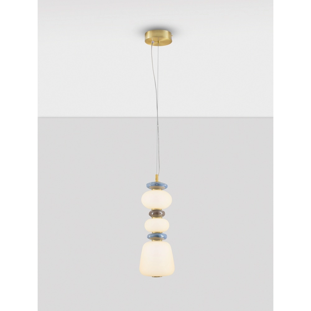 Pendant lamp Palo white - blue - brown Lyora 5212017483751