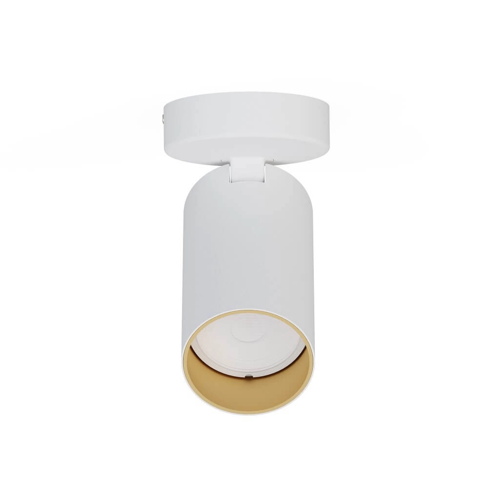 Tiltable surface-mounted spot Mono white with gold Lyora 5903139777193