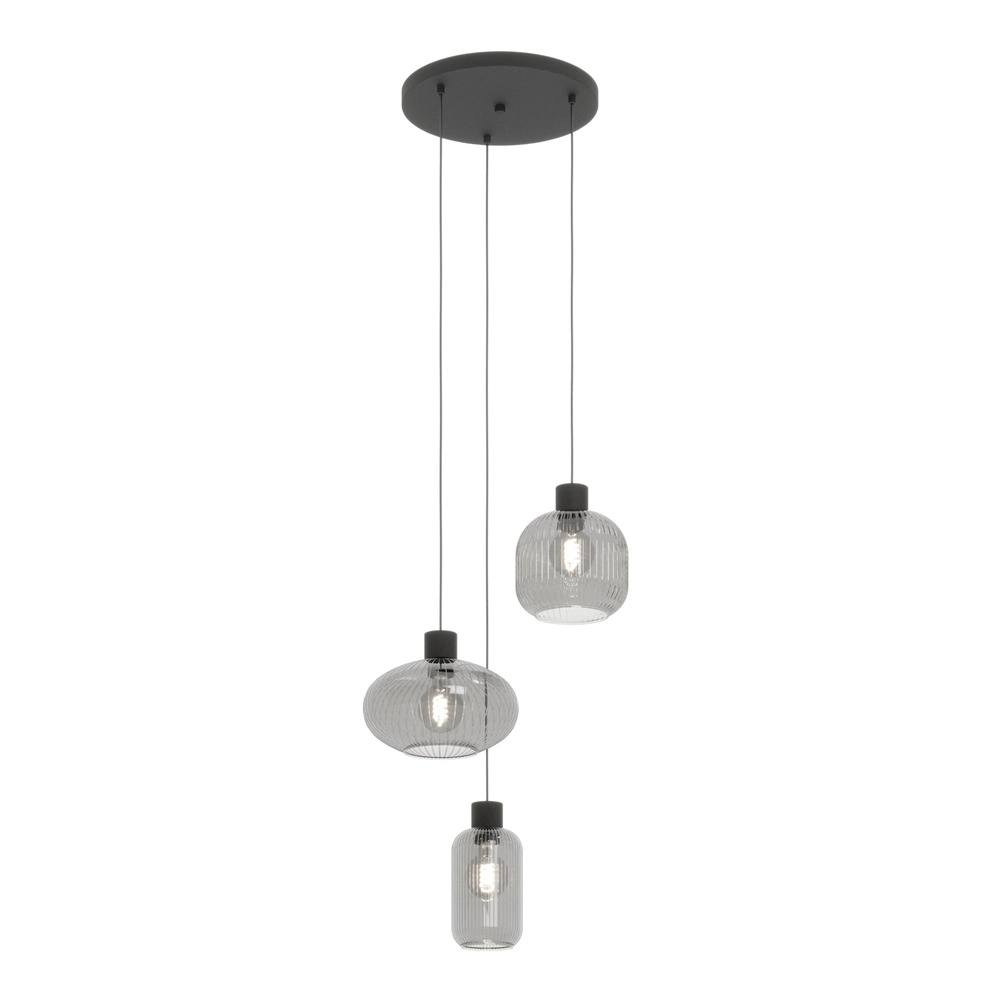 Design pendant lamp Dasmina Black 3-light