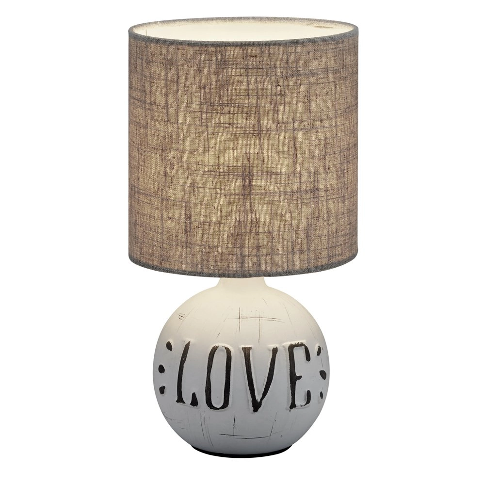 Table lamp shade Esna Love 16cm gray