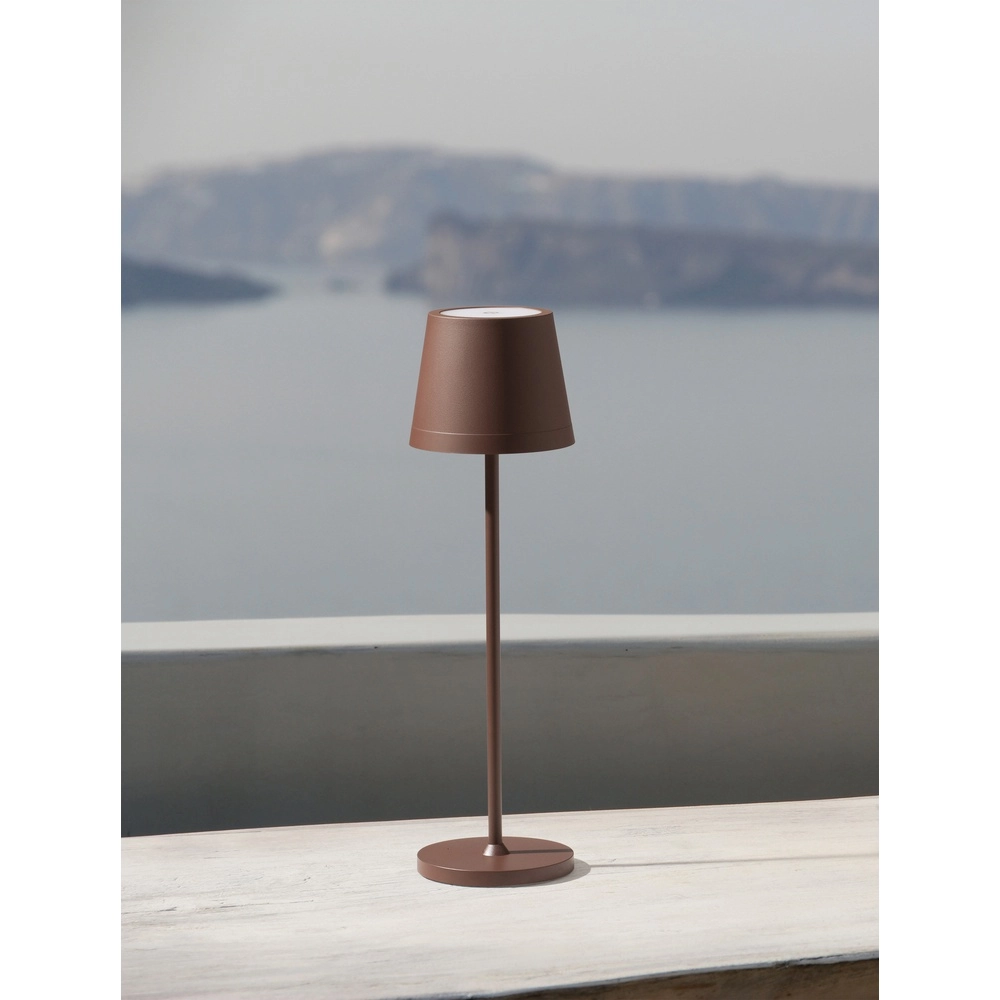 Rechargeable table lamp Seina Rusty brown