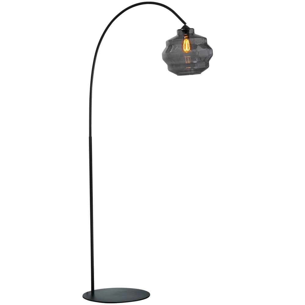 Arc lamp Porto Ball smoke glass - Ø 30cm