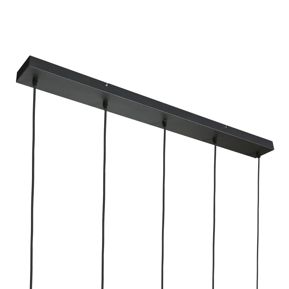 Pendant lamp Glimsy 5-light black with smoke glass Steinhauer 8712746177954