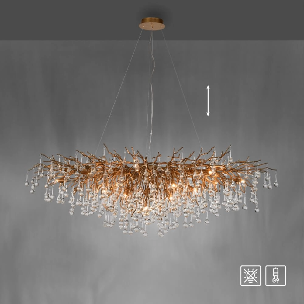 Large chandelier Icicle Antique brass Paul Neuhaus 4012248332917