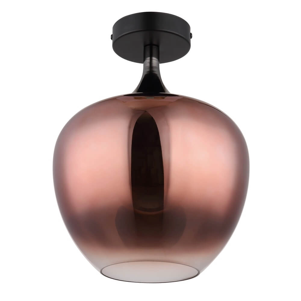 Black ceiling lamp Maxy with red glass Ø 24cm Globo 9007371459964