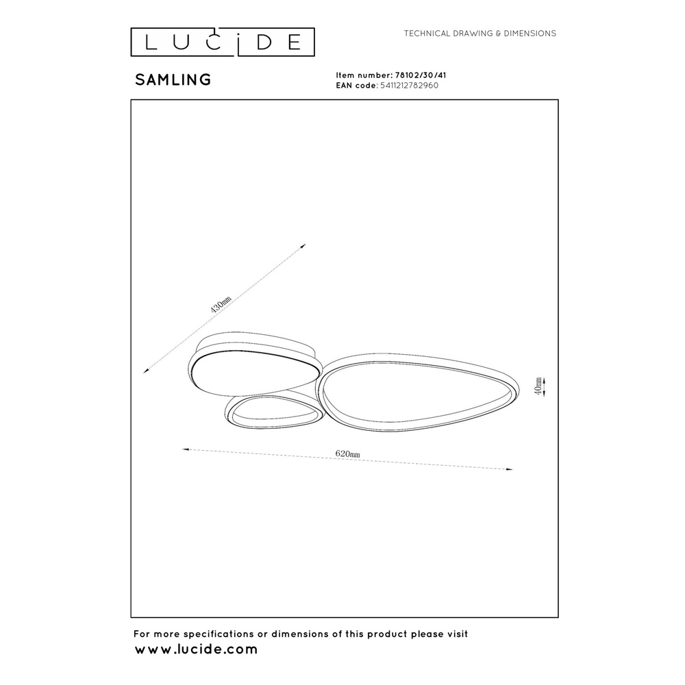 Modern ceiling lamp Samling S sand brown Lucide 5411212782960