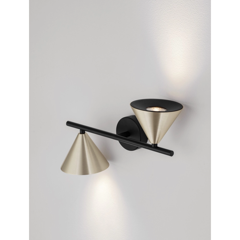 Wall lamp Conico Double Black with Gold Lyora 5212017475398