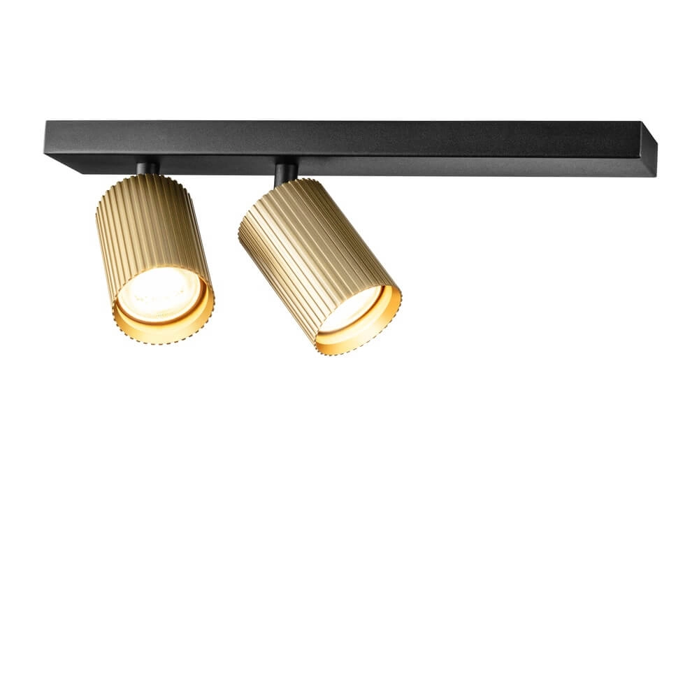Ceiling spotlight Onis 2-light - gold with black