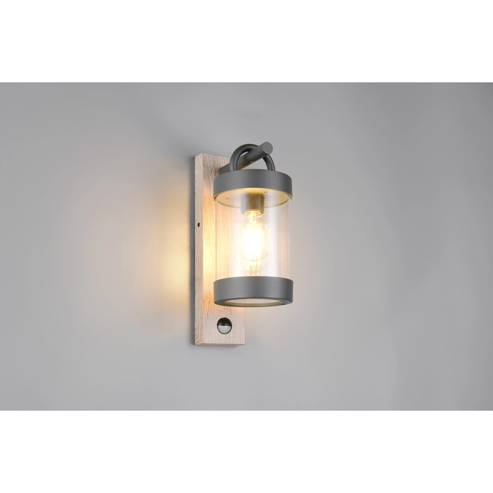 Wall lamp Sambesi Grey with wood and sensor Trio 4017807647600