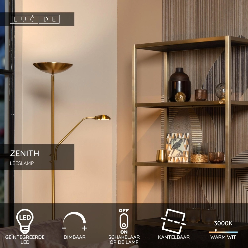 Reading lamp Zenith Gold Lucide 5411212194008