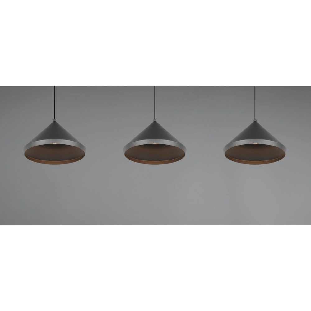 3-light pendant lamp Laguna black Trio 4017807667646