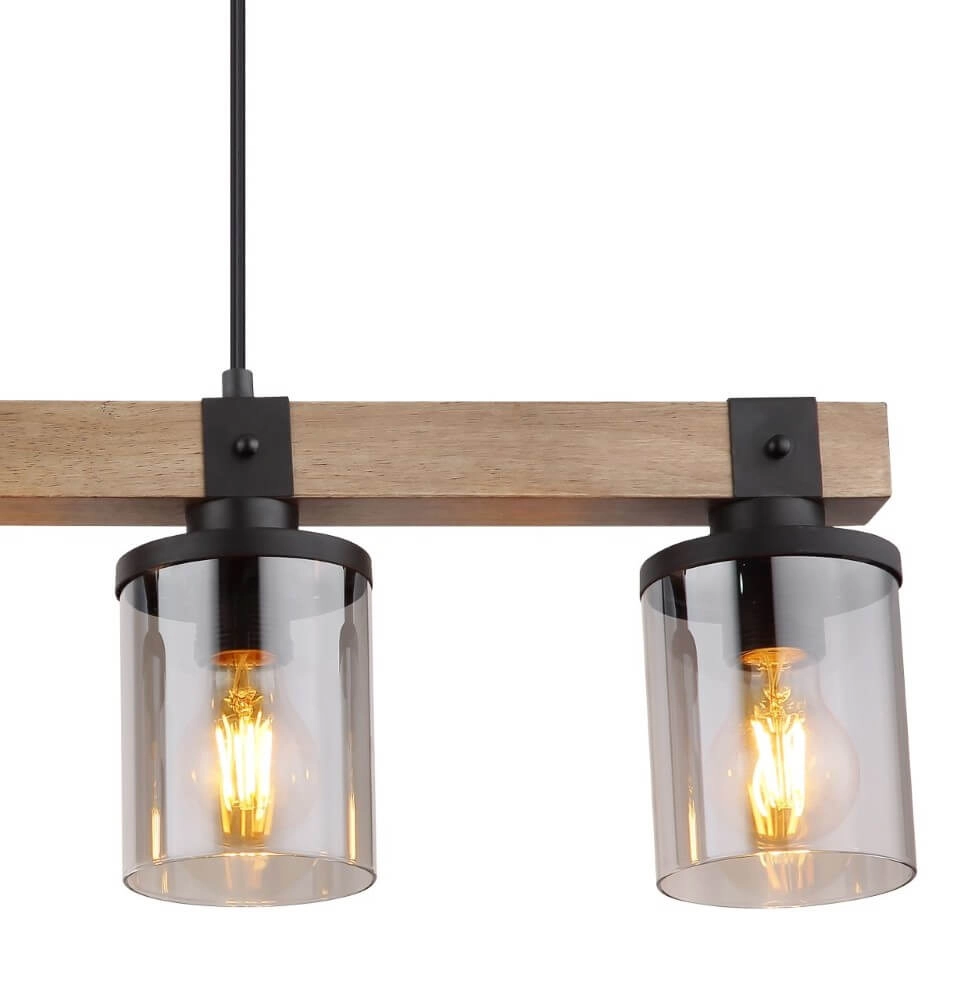 Wooden pendant lamp Lila 4-light Globo 9007371431724