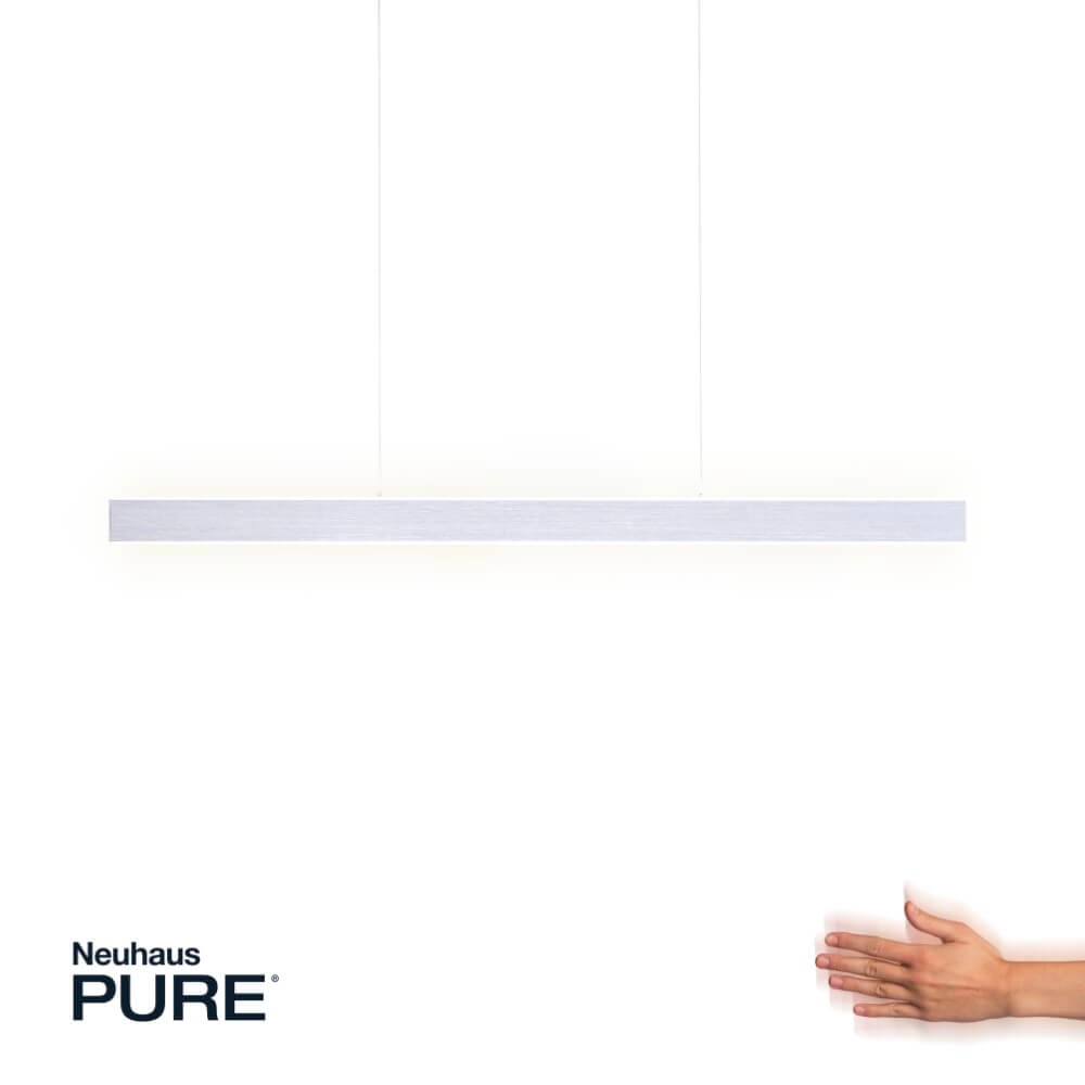 Sleek hanging lamp Pure Lume aluminum Paul Neuhaus 4012248352212