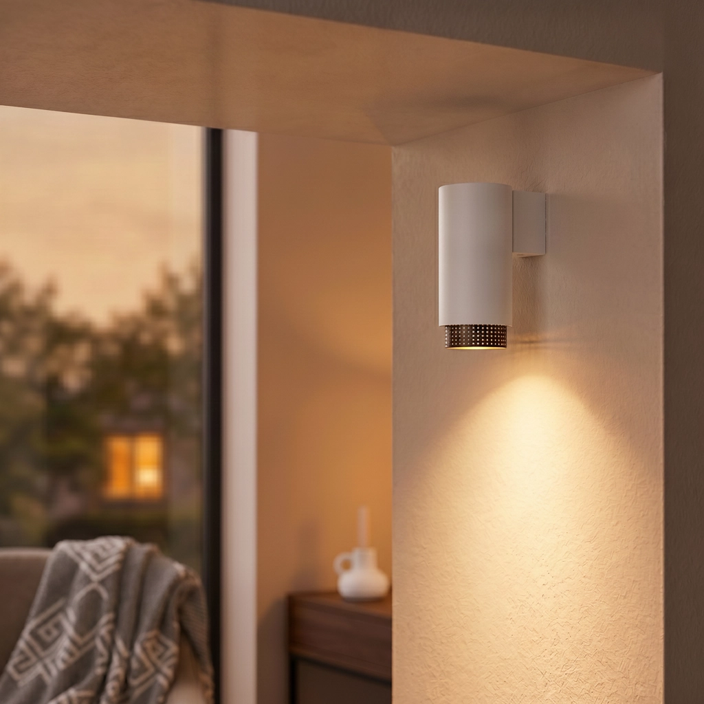 Wall spotlight Nessi white with black