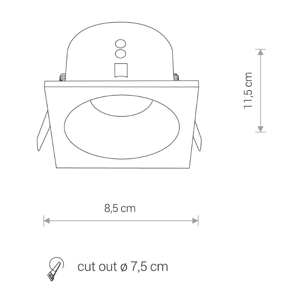 Black recessed spotlight Delta IP54 Lyora 5903139837095