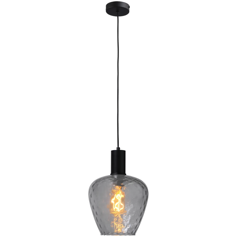 Hanging lamp black Porto with Diamond smoke glass - Ø 21cm Masterlight 8718121269306