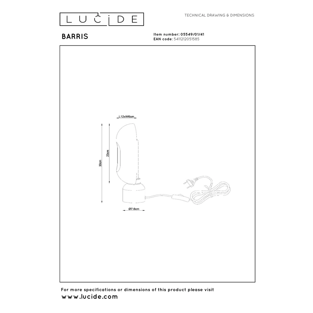 Table lamp Barris taupe Lucide 5411212051585