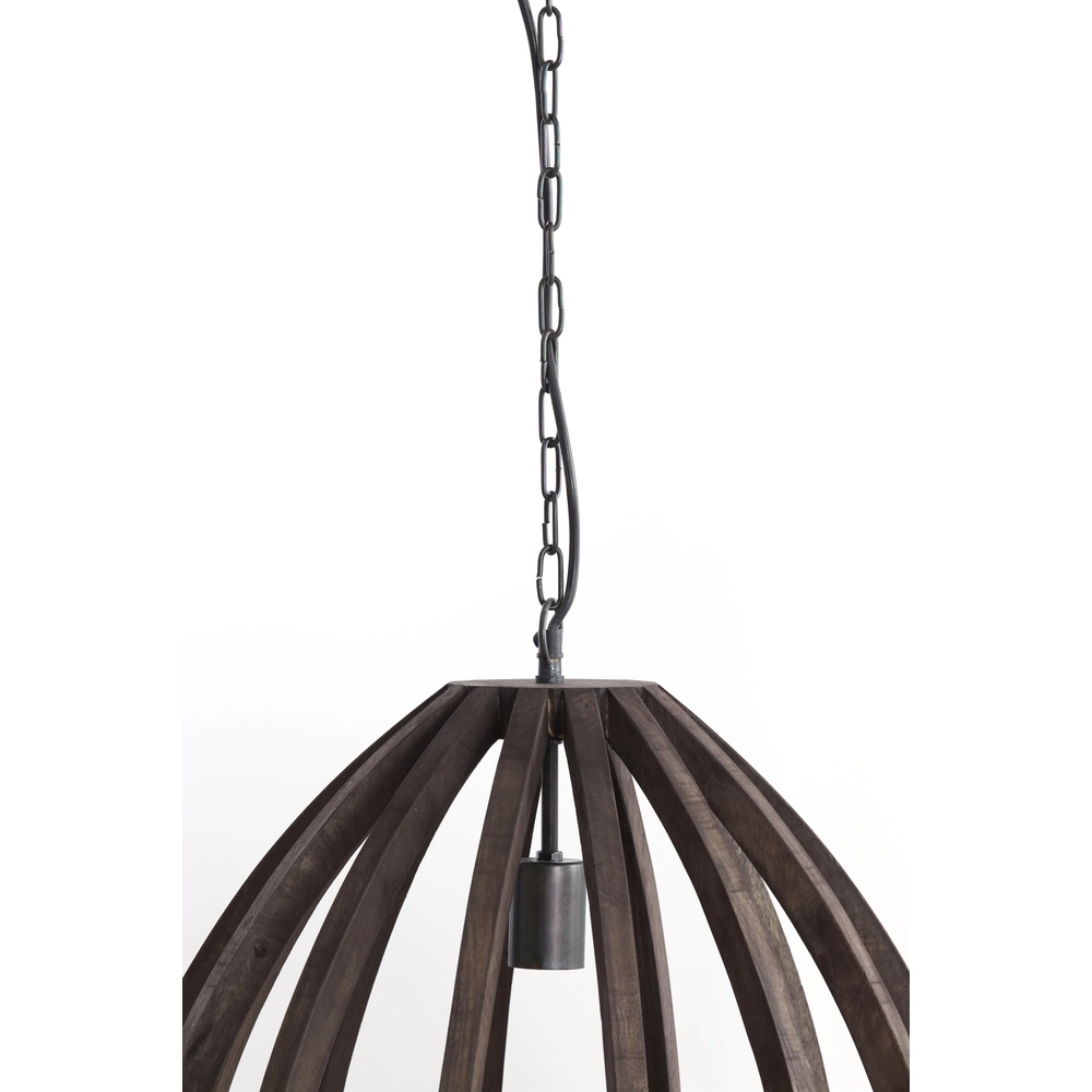 Wooden pendant lamp Barsia Ø 40cm - walnut color Light & Living 8717807701031