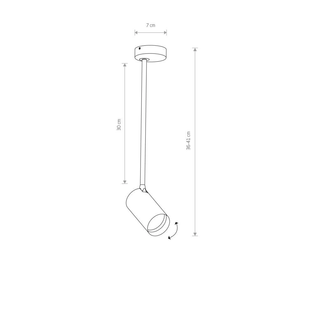 Directional surface-mounted spotlight Mono Long white with gold Lyora 5903139767194