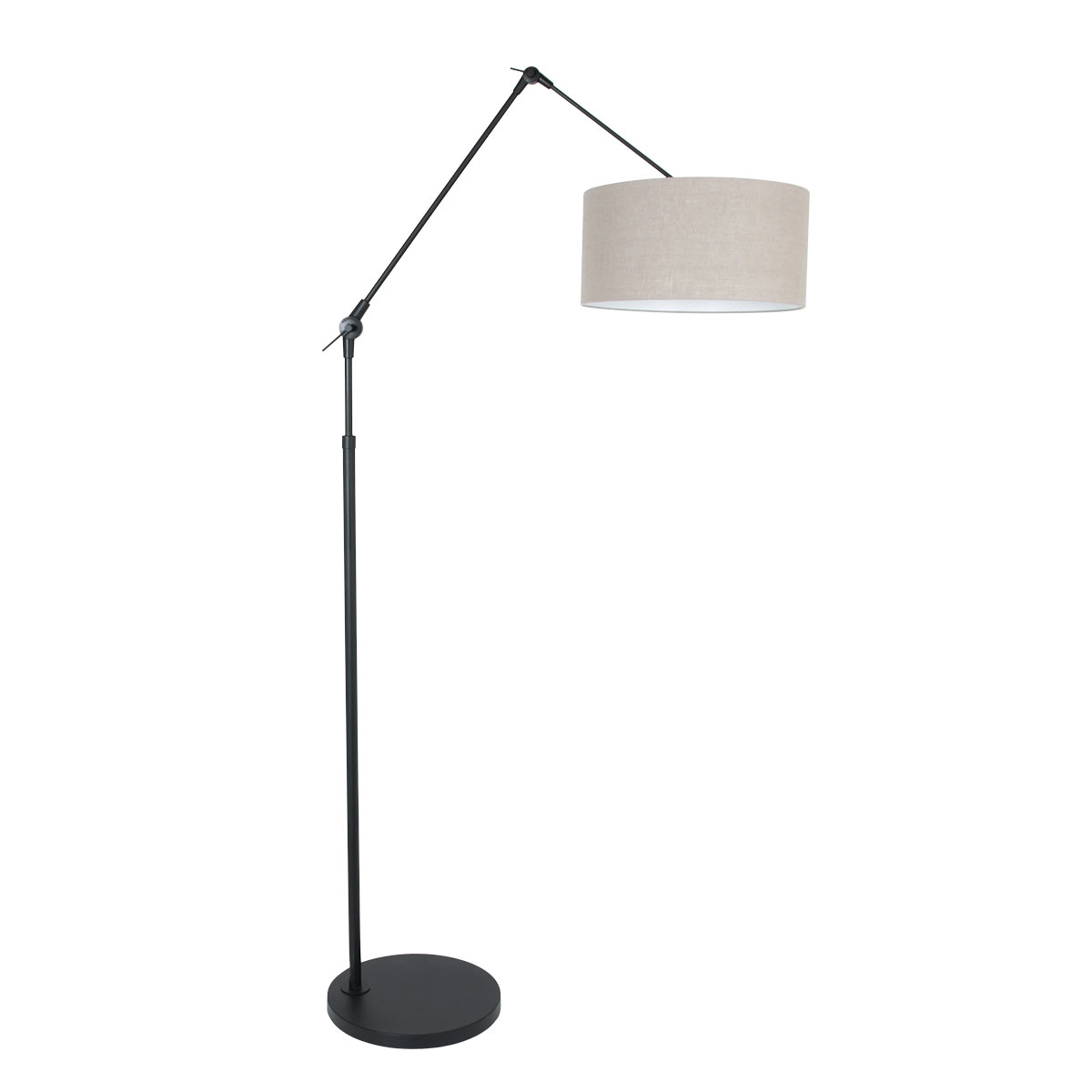 Floor Reading Lamp Prestige Chic black with 40cm taupe lampshade