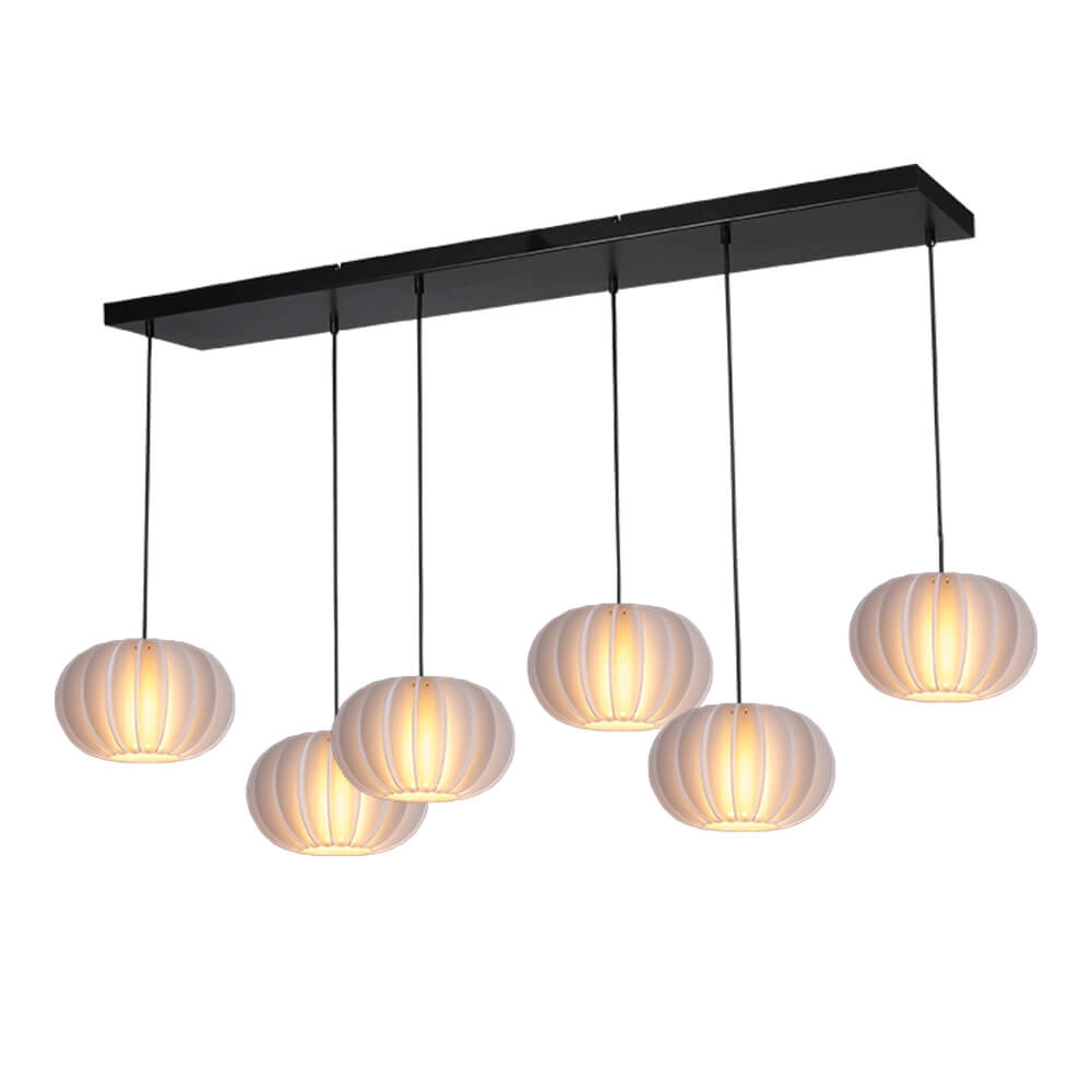 6-light hanging lamp Arena with white caps