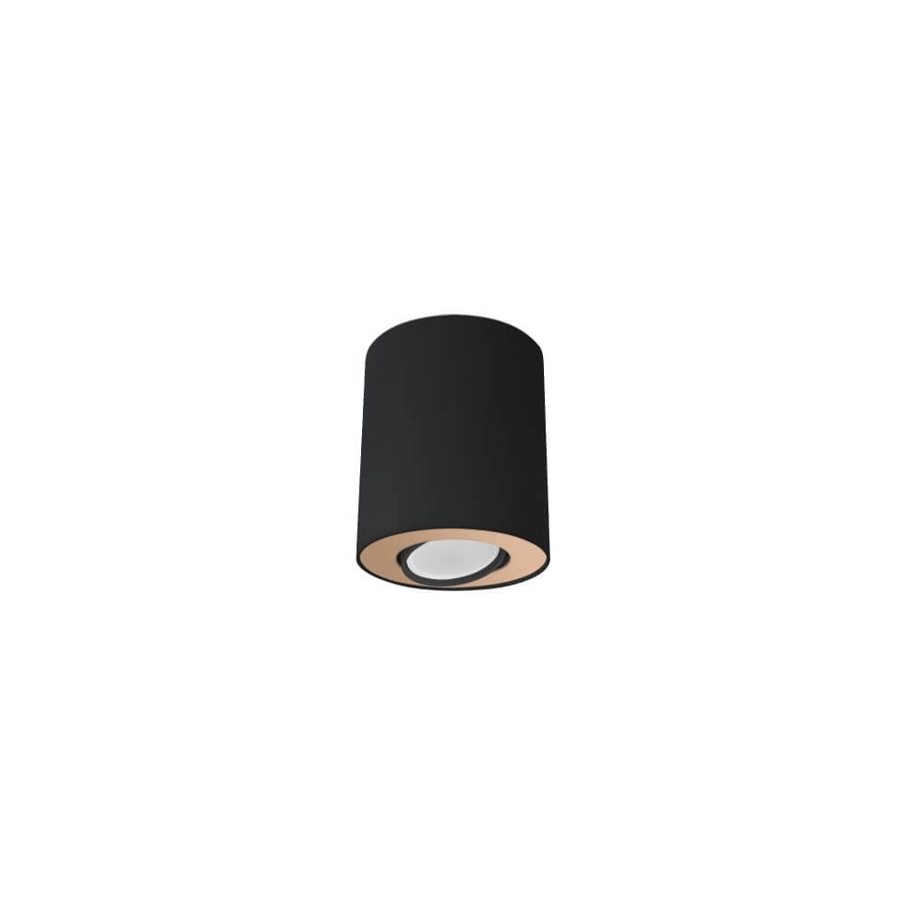 Black surface-mounted spotlight Set with gold