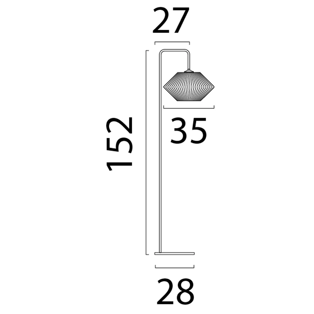 Floor lamp Bicono with rope cap Ø35cm Masterlight 8718121352800