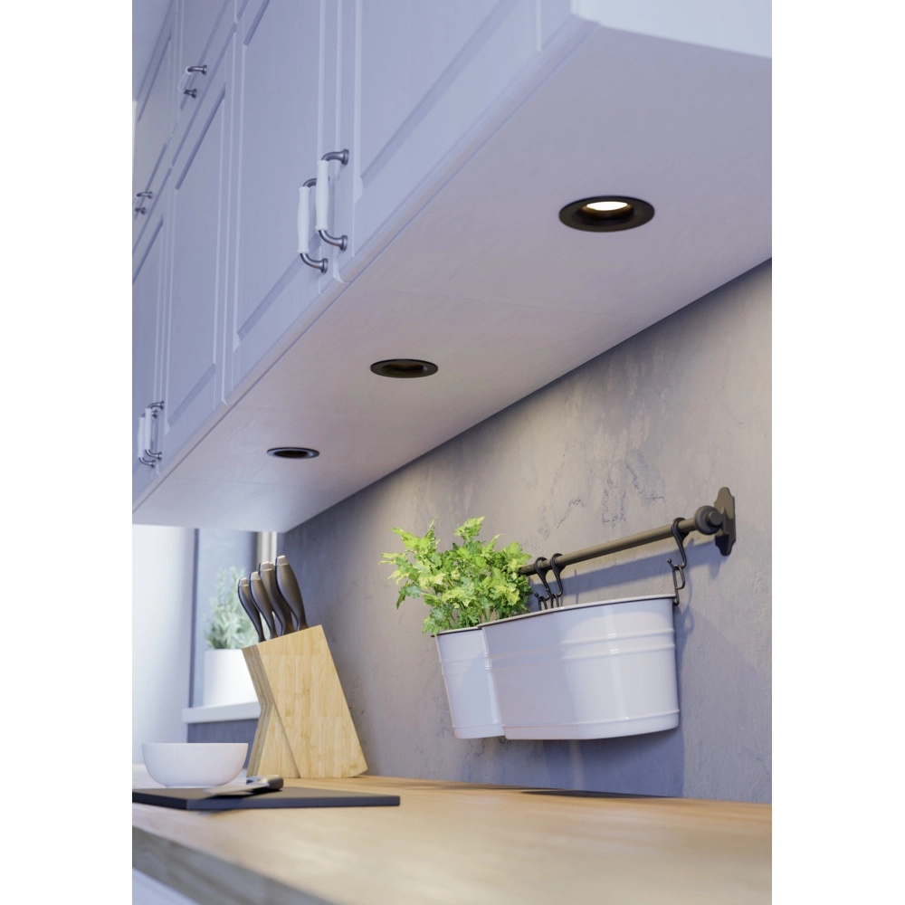Set of 3 recessed spotlights Saliceto black Ø 8.8cm - 4.8W Eglo 9008606358793
