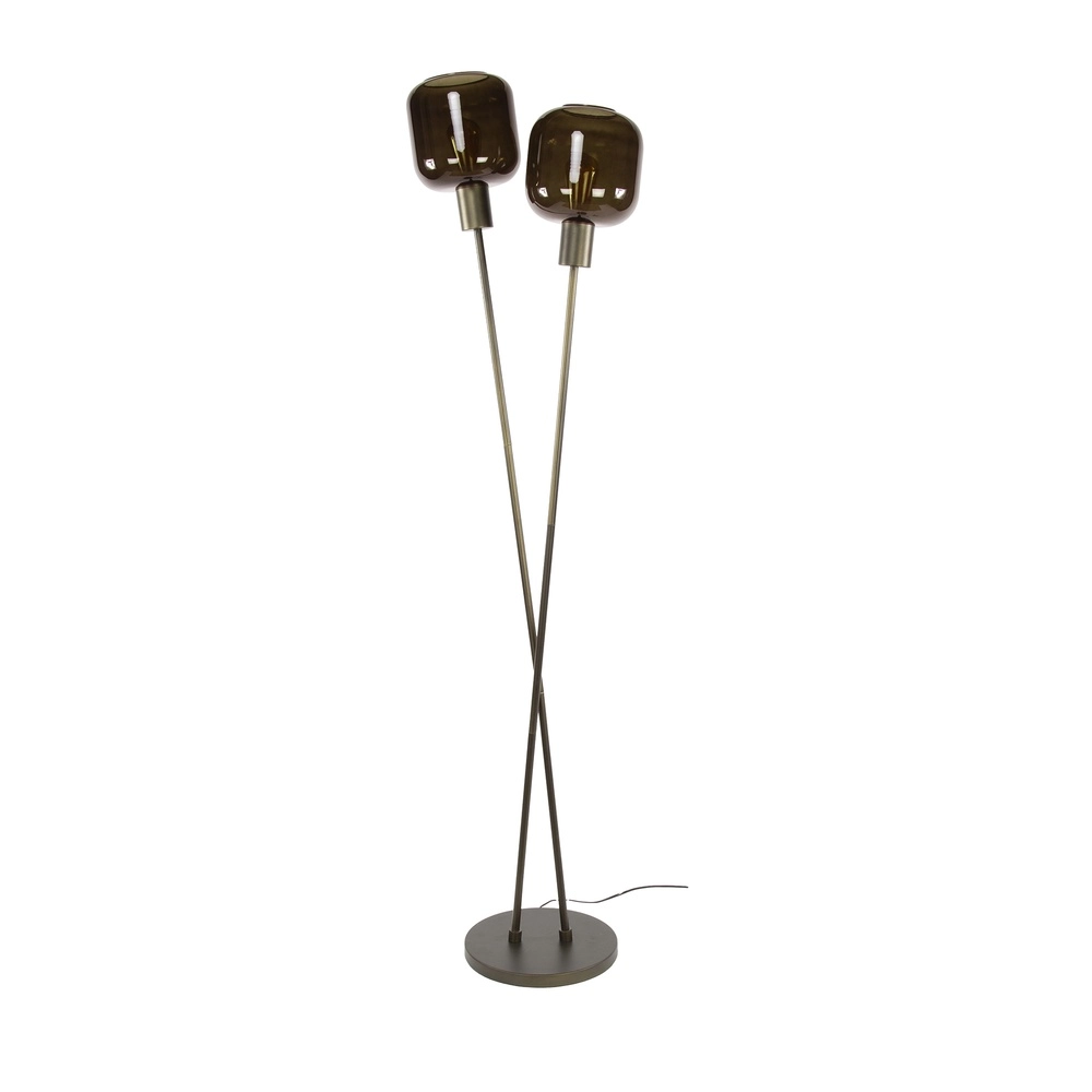Design floor lamp Bronza Sienna brown - 2x E27 Lyora 8716803513426