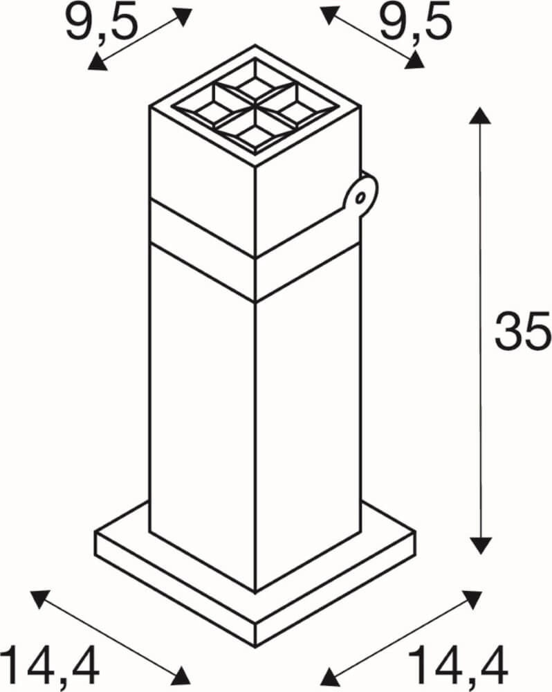 LED path lighting S-Cube 35cm - square SLV 4024163278027