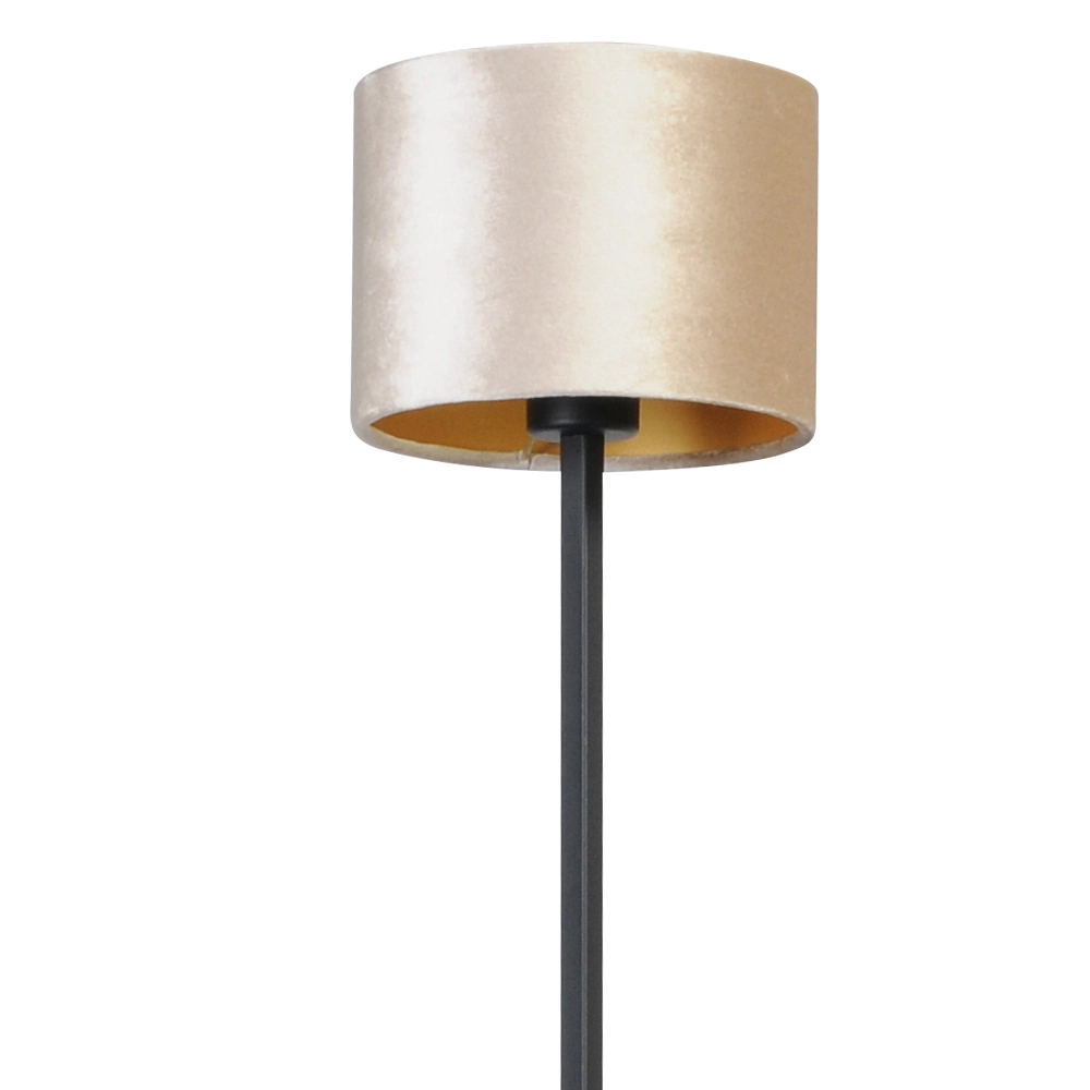 Black floor lamp Venus 175cm with sand-colored lampshade Masterlight 8718121204307