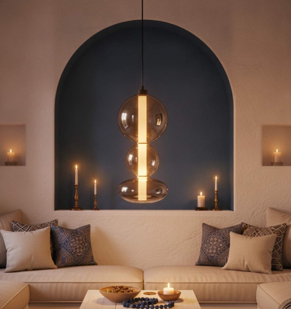 Pendant lamp Bally smoke glass 45.5cm