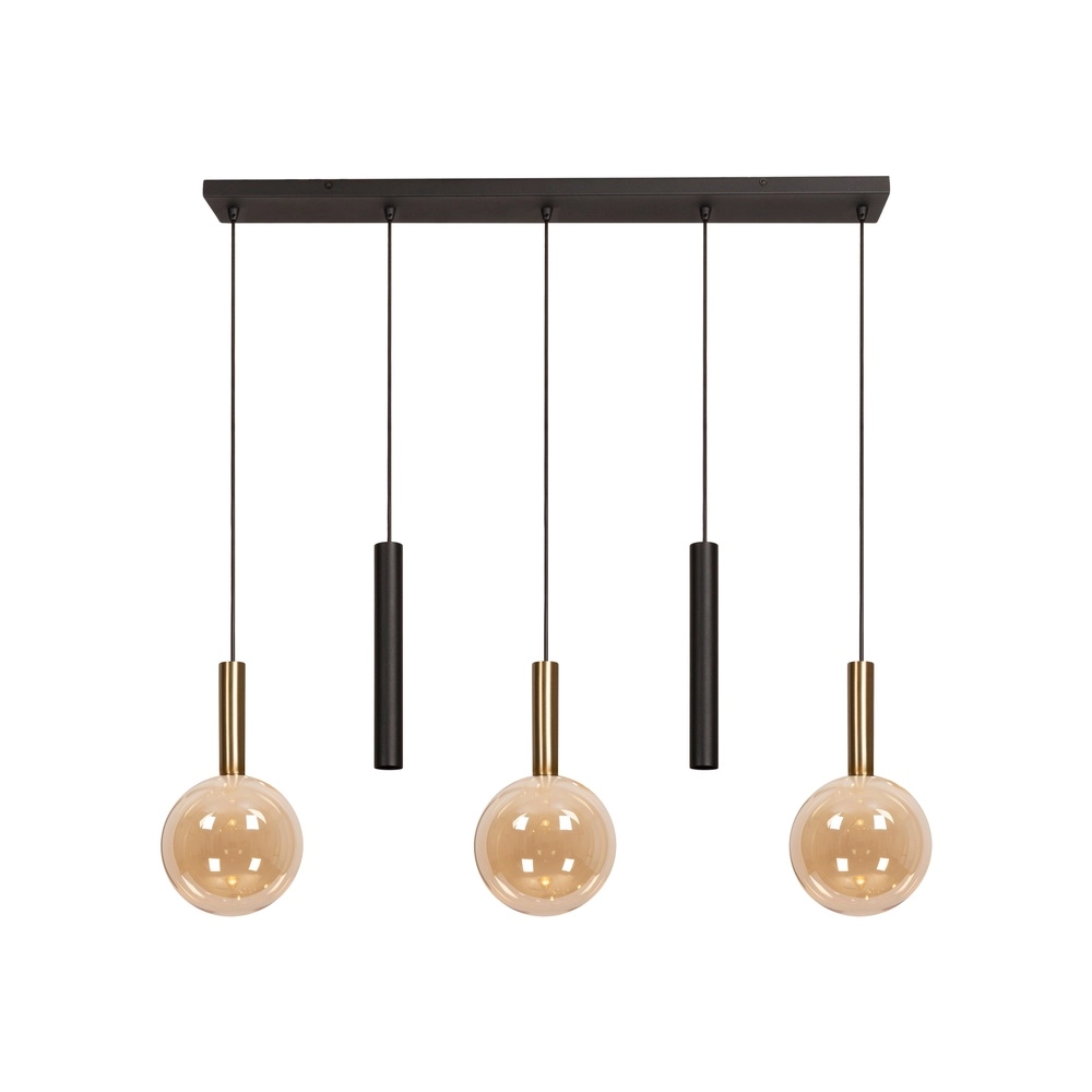 5-light pendant lamp Josiane black with gold Lucide Vibes 5411212212276