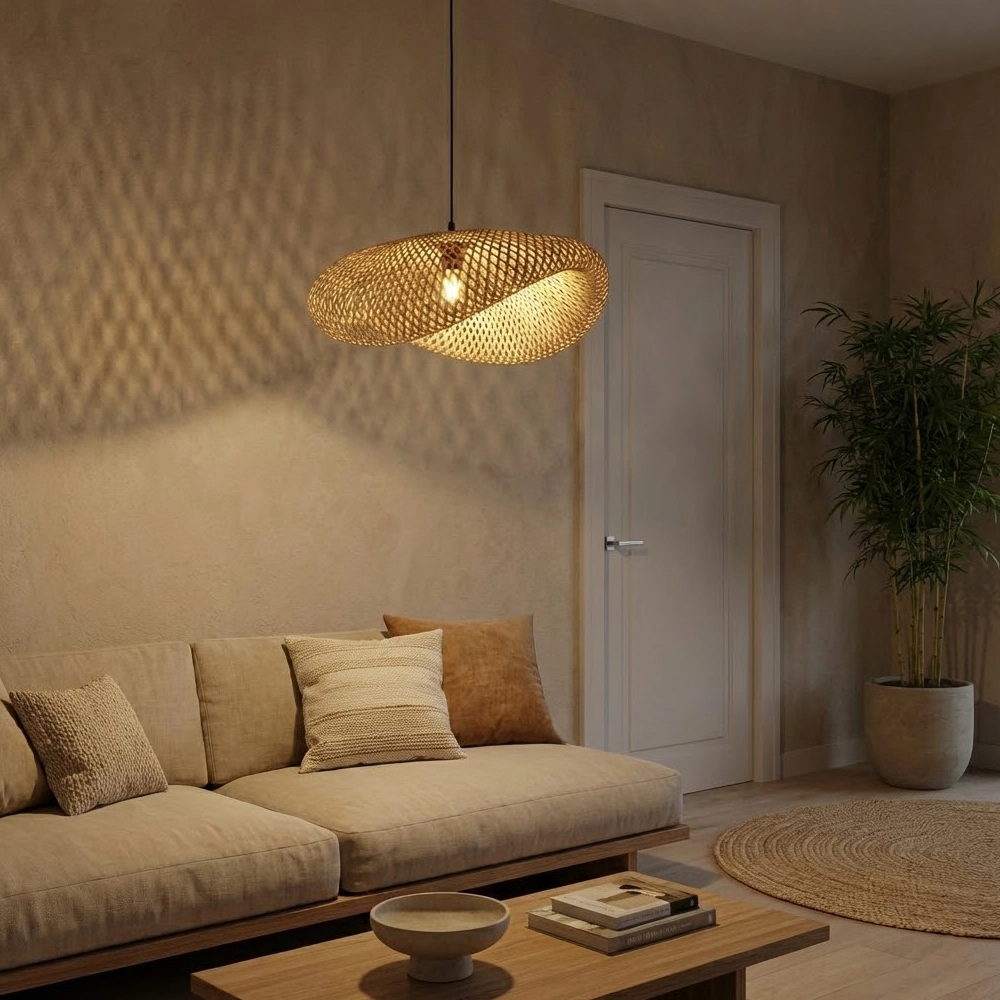 Bamboo pendant lamp Adaline 76cm