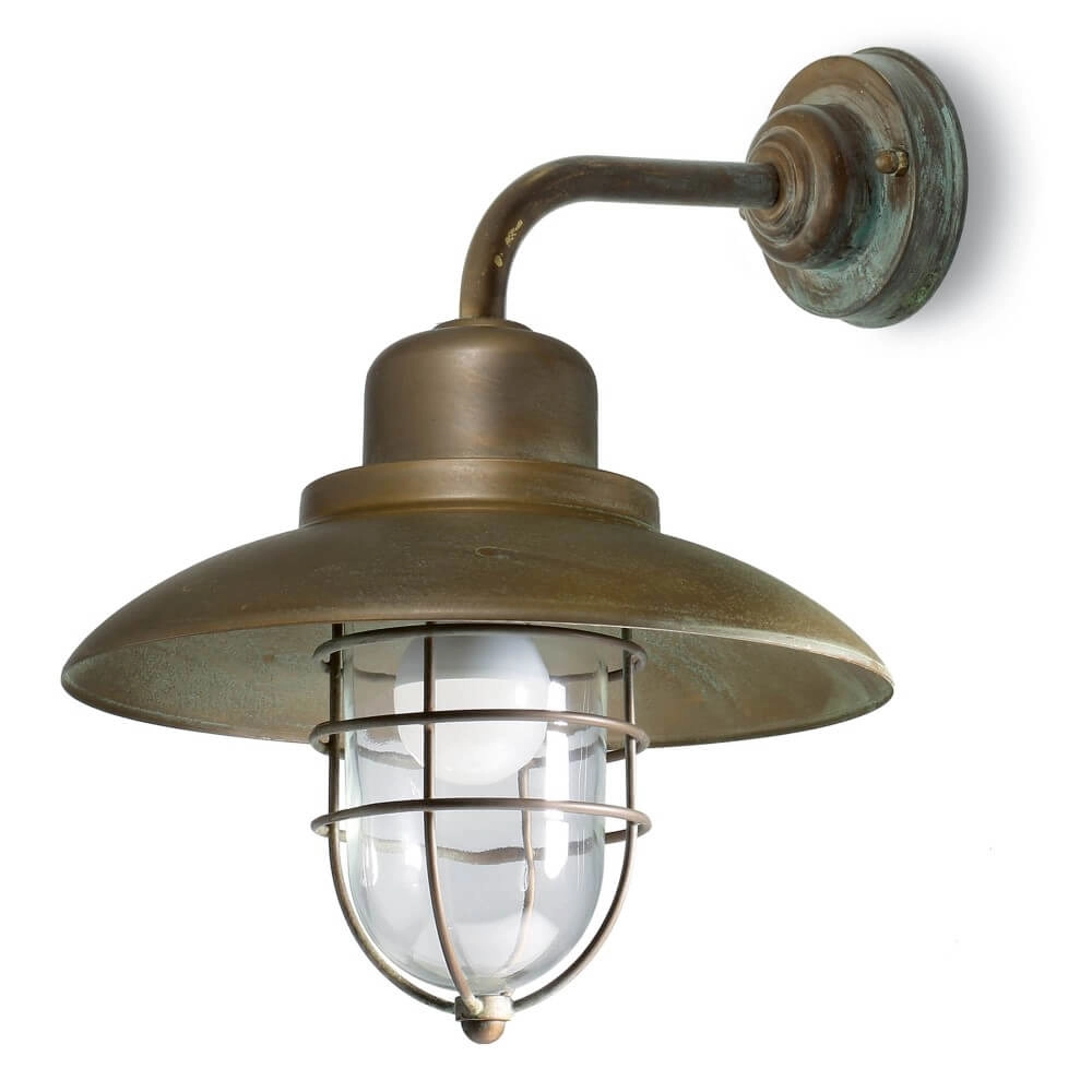 Sleek outdoor lamp Patio Cage aged brass