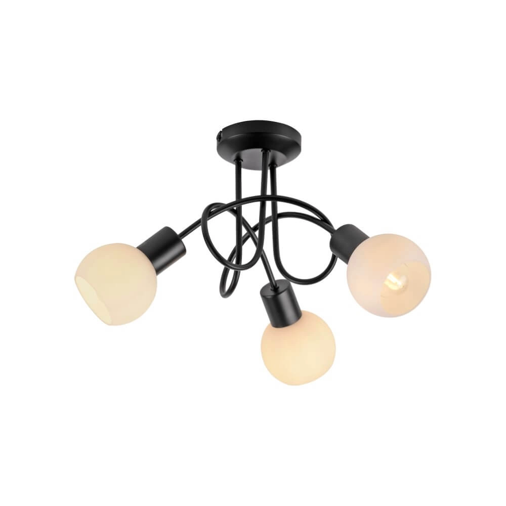 Black ceiling lamp Loki 3-light curl Just Light 4043689000783