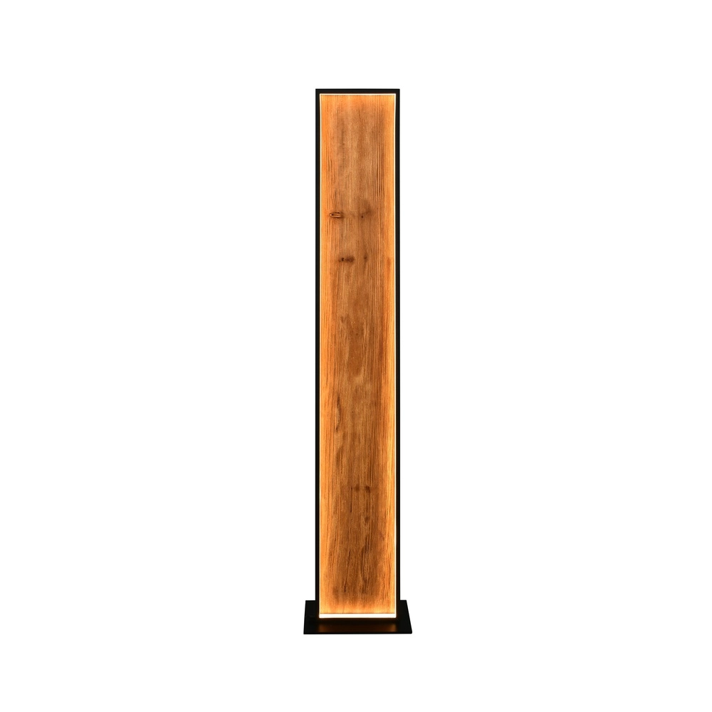 Design floor lamp Kalea black with wood Trio 4017807661446