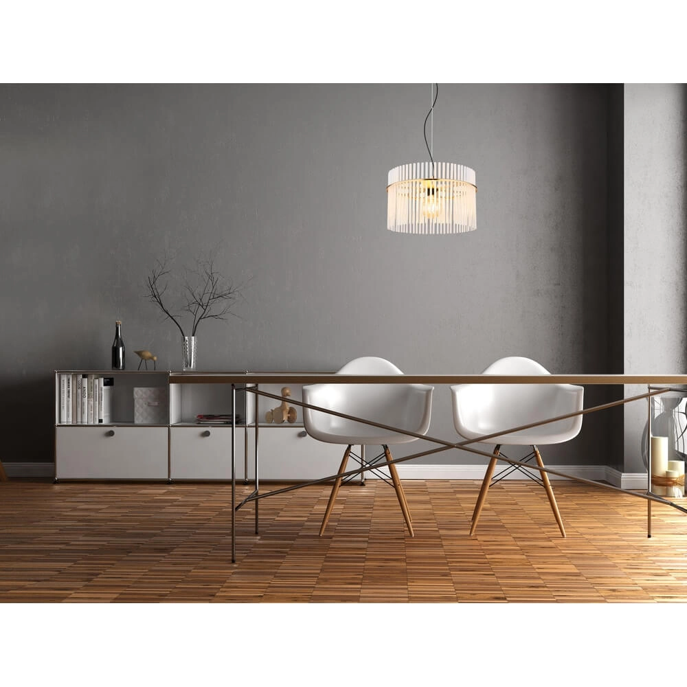 Golden pendant lamp Gorley with glass Ø 40cm Globo 9007371449804